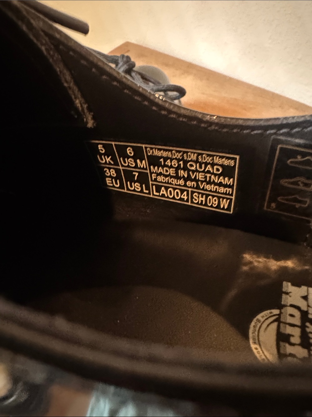 Dr. Martens Black Patent Platform Lace-Up Shoes with Yellow Stitching - Picture 3 of 5